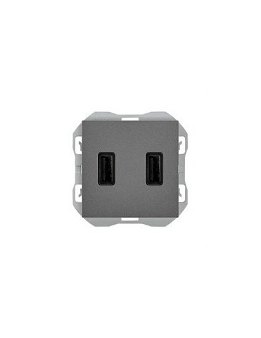 Cargador USB doble A+A Simon 270 3,1A Smartcharge titanio 20000196-096 SIMON