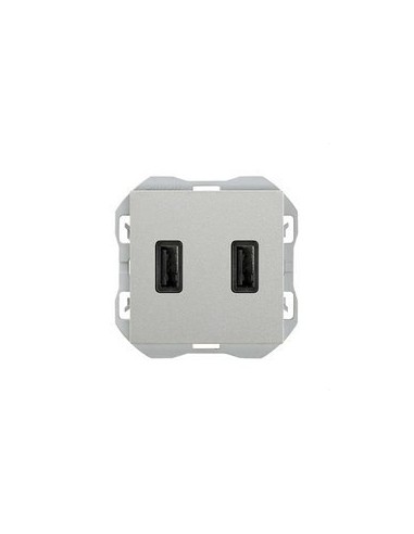 Cargador USB doble A+A Simon 270 3,1A Smartcharge aluminio 20000196-093  SIMON